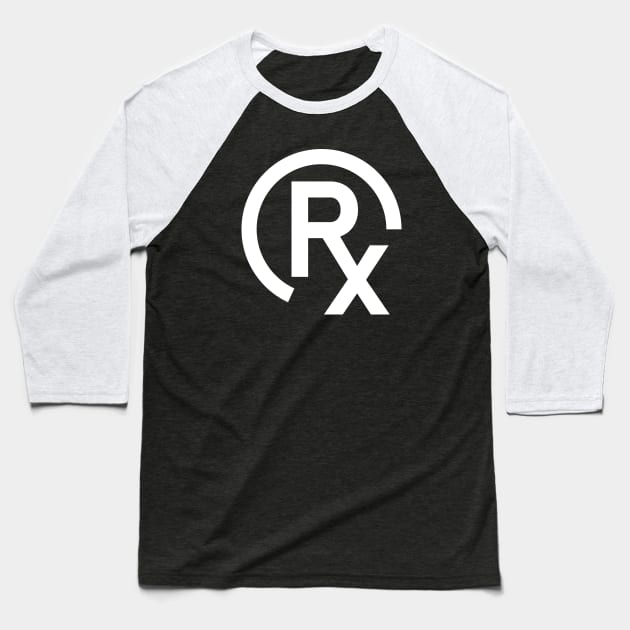 Rx Prescription Drugs - White Graphic Baseball T-Shirt by RxBlockhead